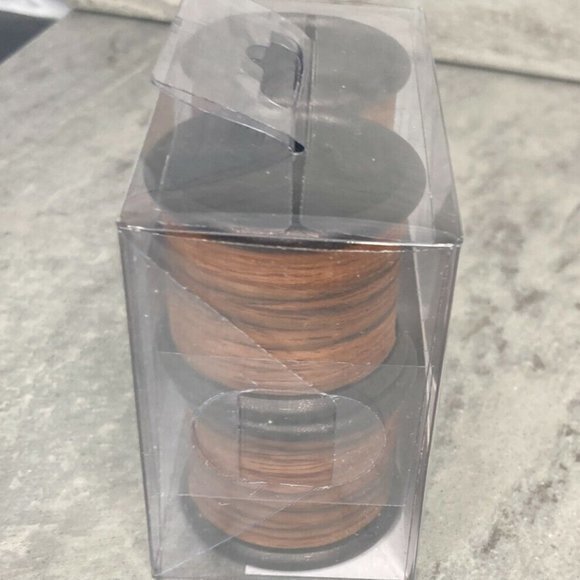 New InterDesign iDesign Brown Black Real Wood Woodgrain‎ Napkin Rings Set of 4 - Picture 3 of 3